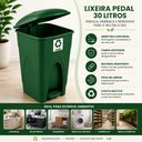 Ver imagem 6 de Lixeira Coleta Seletiva Verde com Pedal Grande 30 Litros Cesto Lixo Reciclavel 30L Tampa Antiodor Re