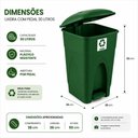 Ver mais imagens de Lixeira Coleta Seletiva Verde com Pedal Grande 30 Litros Cesto Lixo Reciclavel 30L Tampa Antiodor Re