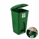 Ver imagem 2 de Lixeira Coleta Seletiva Verde com Pedal Grande 30 Litros Cesto Lixo Reciclavel 30L Tampa Antiodor Re