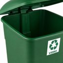 Ver imagem 4 de Lixeira Coleta Seletiva Verde com Pedal Grande 30 Litros Cesto Lixo Reciclavel 30L Tampa Antiodor Re
