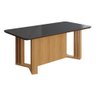 Kit Conjunto Sala De Jantar Mesa Tampo Vidro MDF 180 Cm Com 6 Cadeiras Marrom Madeira Preto Cinza - 5