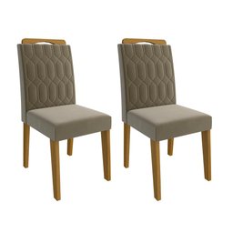 Kit Conjunto Sala De Jantar Mesa Tampo Vidro MDF 180 Cm Com 6 Cadeiras Marrom Madeira Preto Cinza - 2