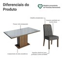 Ver imagem 4 de Conjunto Sala de Jantar Tampo de Vidro 6 Cadeiras Rustic/Cinza/Silver Azaleia Madesa