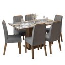Ver imagem 2 de Conjunto Sala de Jantar Tampo de Vidro 6 Cadeiras Rustic/Cinza/Silver Azaleia Madesa
