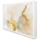 Ver imagem 1 de Quadro Decorativo Abstrato Mármore Branco Gold em Moldura Caixa Tacolado Moldura Caixa 3cm Branca Se