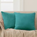Ver imagem 1 de Almofada Suede 50x50cm Turquesa FASTLAR Capa de Almofada Suede Capa com enchimento