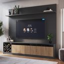 Ver imagem 2 de Kit Rack Ripado com Painel TV Até 60 Polegadas Trento Quiditá Branco Marrom