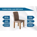 Ver imagem 2 de Conjunto: Mesa Sala Jantar Londrina C/ Tampo Madeirado C/ Vidro Canto Curvo 120x80cm e 4 Cadeiras