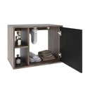 Ver imagem 3 de Conjunto Balcão C-cuba Q32 e Espelheira Soft 600 Carvalho Dark C-branco Chess Carvalho Dark C-preto