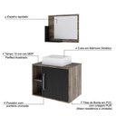 Ver imagem 4 de Conjunto Balcão C-cuba Q32 e Espelheira Soft 600 Carvalho Dark C-branco Chess Carvalho Dark C-preto