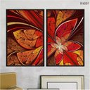 Ver imagem 2 de Kit 02 Quadros Decorativos - Borboleta Abstrata Vermelha Flnt001 - Vidro com Impressão Uv - 60x80cm
