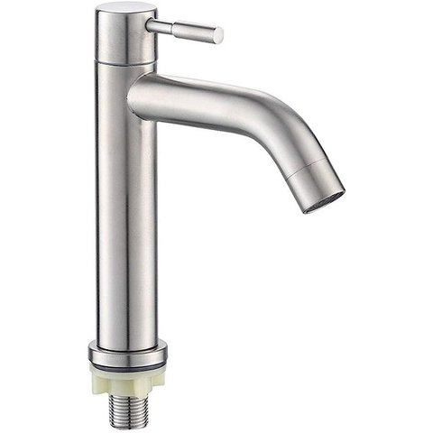 Kit 2 Torneiras para Banheiro de Aço Inoxidável de Furo Único Moderno Suave com Filtro 304