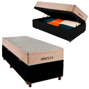 Ver imagem 1 de Kit Cama Box Bau e Colchão Molas Ensacadas Solteiro Airflex Preto