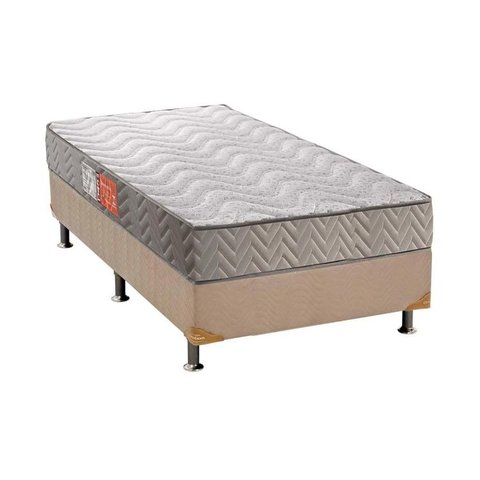 Cama Box Solteiro: Colchão Espuma Paropas D45 Pasquale Clean + Base CRC Suede Clean(88x188)