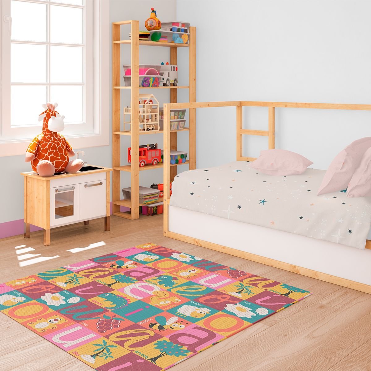 Tapete Brisa Infantil 100cm X 130cm Vogais Kapazi - 2