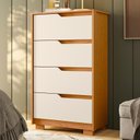 Ver imagem 2 de Cômoda Sole 4 Gavetas Cinamomo/off White (vistas Flex) - Abz