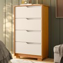 Ver imagem 5 de Cômoda Sole 4 Gavetas Cinamomo/off White (vistas Flex) - Abz