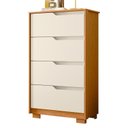 Ver imagem 4 de Cômoda Sole 4 Gavetas Cinamomo/off White (vistas Flex) - Abz