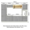 Ver imagem 4 de Armário de Cozinha Completa 320cm Branco/Cinza Lux Madesa 01