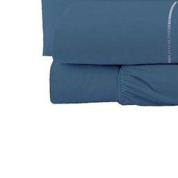 Lençol Avulso com Elástico 400 Fios 100% Algodão Acetinado Casal Marinho - 4