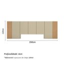 Ver imagem 2 de Cama King 2,01m Cabeceira 3,50m e 2 Mesas sob Medida em Mdf Cor:carvalho Malva com Titânio