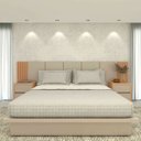Ver imagem 1 de Cama King 2,01m Cabeceira 3,50m e 2 Mesas sob Medida em Mdf Cor:carvalho Malva com Titânio