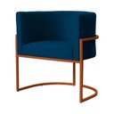 Ver imagem 2 de Poltrona Decorativa Luana Veludo Marinho Base Bronze - Fm