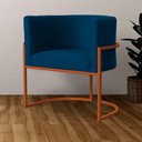 Ver imagem 6 de Poltrona Decorativa Luana Veludo Marinho Base Bronze - Fm