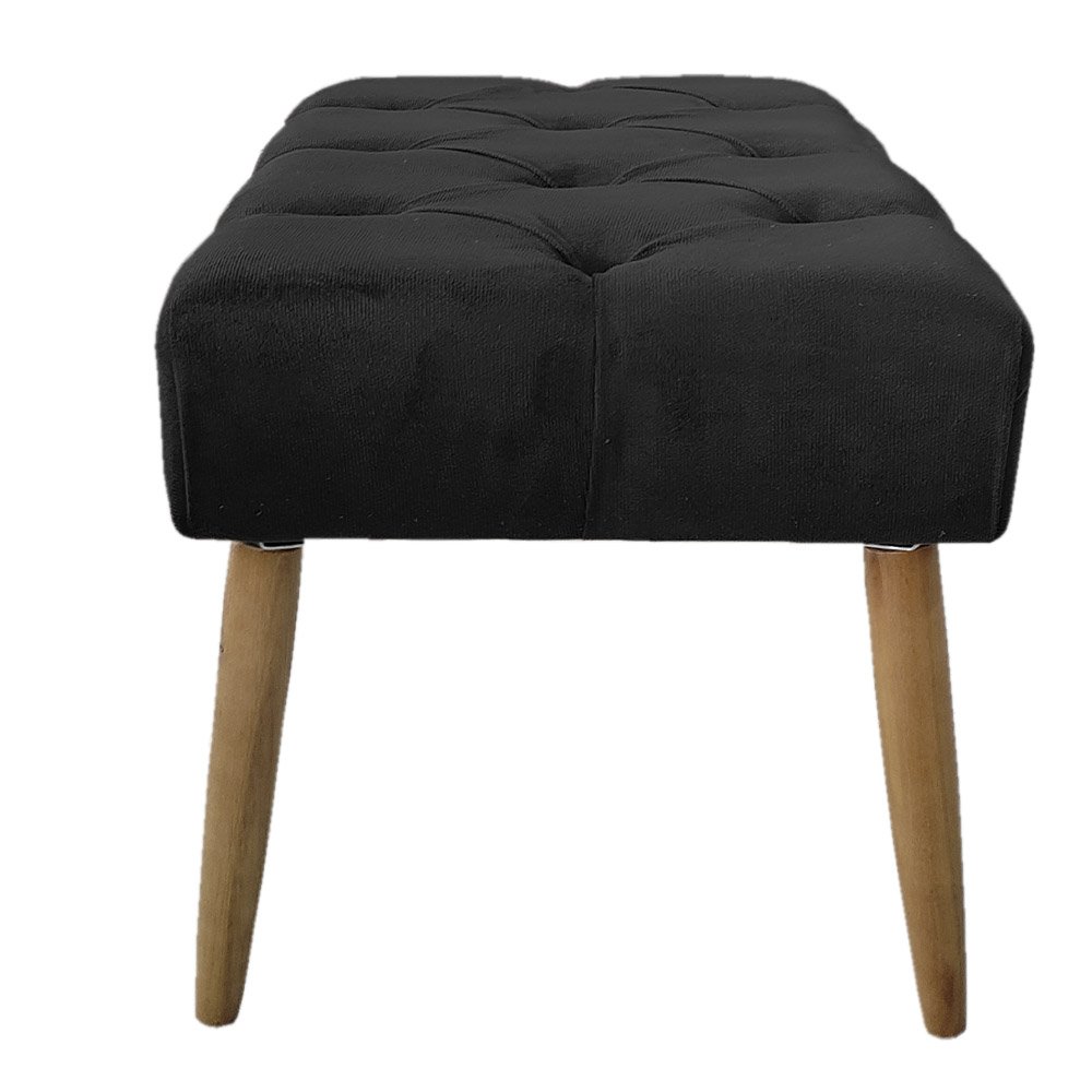 Banco Estofado Jade 120xcm Suede Preto - Majú Decor - 3