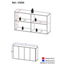 Ver imagem 5 de Aparador Buffet 4 portas Veneza Multimóveis V3555 Preto