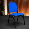 Kit 10 Cadeiras Hoteleiras Auditório Empilhável Sintético M23 Azul - Mpozenato - 6