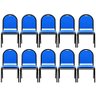Kit 10 Cadeiras Hoteleiras Auditório Empilhável Sintético M23 Azul - Mpozenato - 2