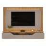 Painel Home Suspenso Ripado Treviso 2.1 com LED Para TV's até 70" Griz Carvalho Nobre DJ Móveis - 2
