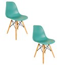 Ver imagem 1 de Cadeira Sala de Jantar Kit2 Eiffel Eames Base Madeira Azul Turquesa R02 - D'Rossi