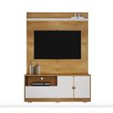 Ver imagem 1 de Home Theater Monza para TV 55 Cinamomo-Off-White MDP com Portas Usinadas Rodizio Valdemóveis