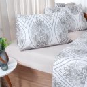 Ver imagem 2 de Jogo de Cama Solteiro 3 Pçs 150 Fios Super Macio 100% Algodão Paisley