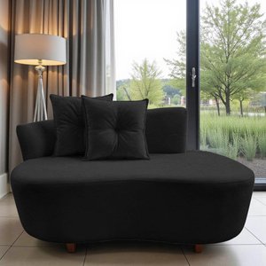 Namoradeira Sofá Feijão Suria Orgânica Couro Preto