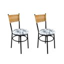 Ver imagem 1 de 2 Cadeiras Pretas para Cozinha Viena Palha:Floral Branco