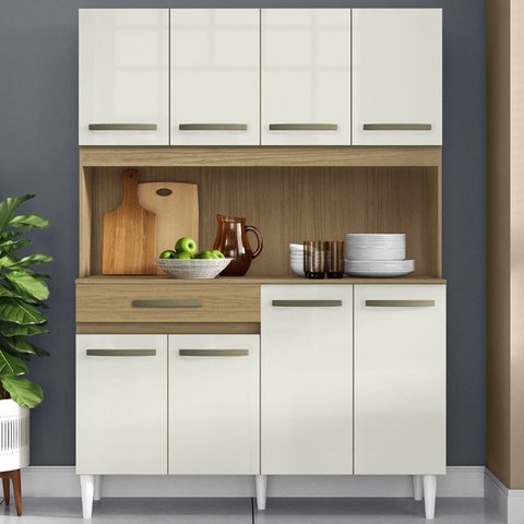 Cozinha Compacta 8 Portas 2001308 Atacama Off White Aramoveis