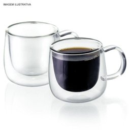 Conjunto de 2 Xícaras para Café Parede Dupla 80ml - 1