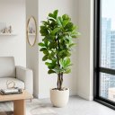 Ver imagem 2 de Árvore Ficus Lyrata Real Toque com Troncos Naturais 1,85m | Formosinha