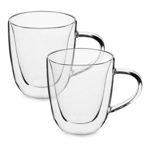 Conjunto 2 Xícaras Borossilicato Parede Dupla - 200 Ml