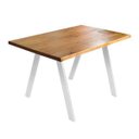 Ver imagem 1 de Mesa Retangular Leo Madeira Maciça com Pés Branco 1,20M