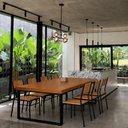 Ver imagem 5 de Mesa Industrial Bernardo Madeira Maciça com Ferragem Preta 2,20m