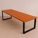 Ver imagem 2 de Mesa Industrial Bernardo Madeira Maciça com Ferragem Preta 2,20m