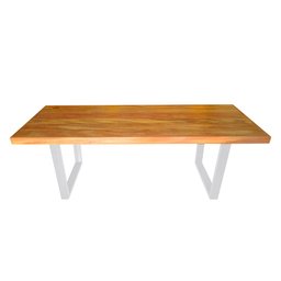 Mesa Industrial Lanna Madeira Maciça com Ferragem Branca 1,80M - 2