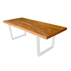 Mesa Industrial Lanna Madeira Maciça com Ferragem Branca 1,80M