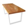 Mesa Industrial Lanna Madeira Maciça com Ferragem Branca 1,80M - 3