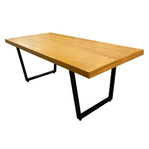 Mesa Industrial Lanna Madeira Maciça com Ferragem Preta 2,50m