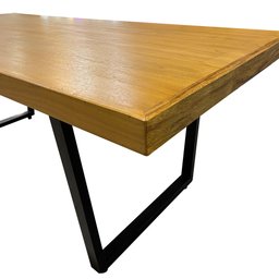 Mesa Industrial Lanna Madeira Maciça com Ferragem Preta 2,50m - 4